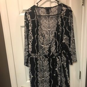 Plus Size Knee length wrap dress